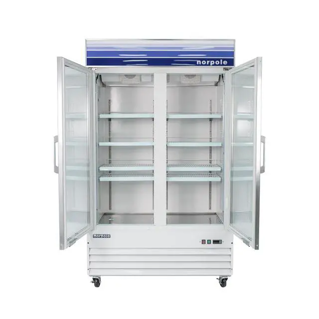 Alt view image 2 of 3 - Commercial 29 cu. ft. 2-Sliding Glass Door Refrigerator in White