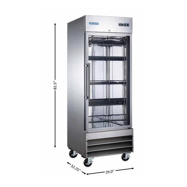 Alt view image 4 of 4 - Commercial 29 in. 23 cu. ft. Frost Free Upright Freezer Reach-In Stainless Steel Door