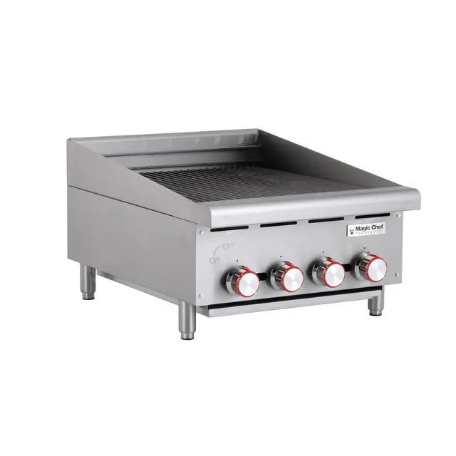 Alt view image 2 of 6 - 24 in. Commercial Countertop Radiant Charbroiler in Stainless Steel