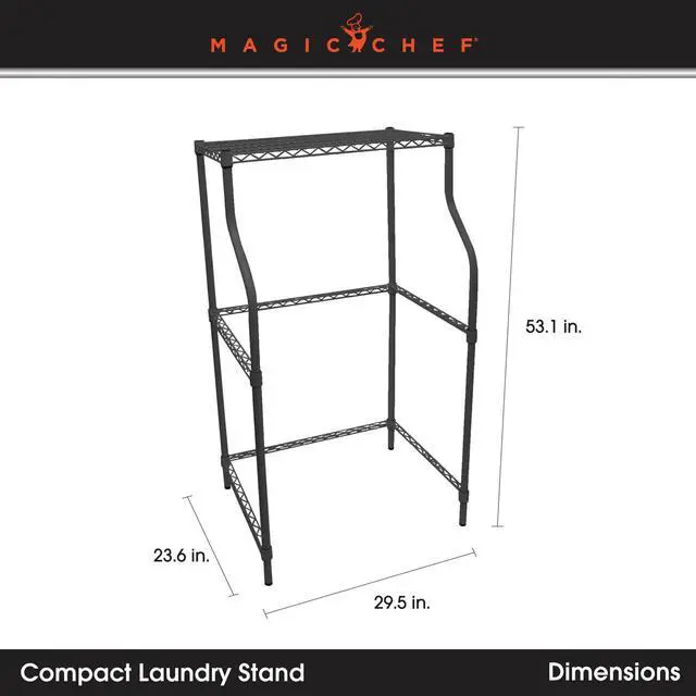 Alt view image 4 of 4 - Compact Laundry Appliance Stand in Black