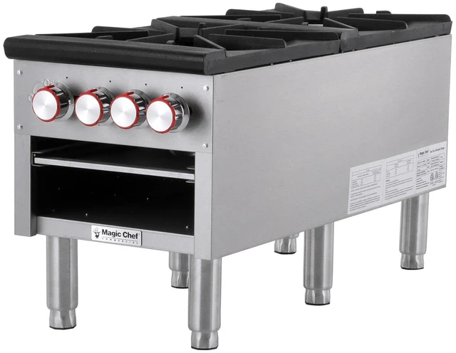 Alt view image 3 of 3 - Commercial Double Stock Pot Countertop Gas Cooktop