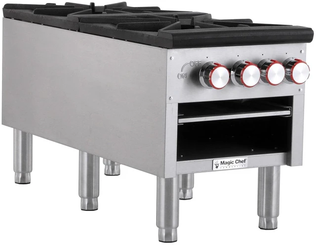 Alt view image 2 of 3 - Commercial Double Stock Pot Countertop Gas Cooktop