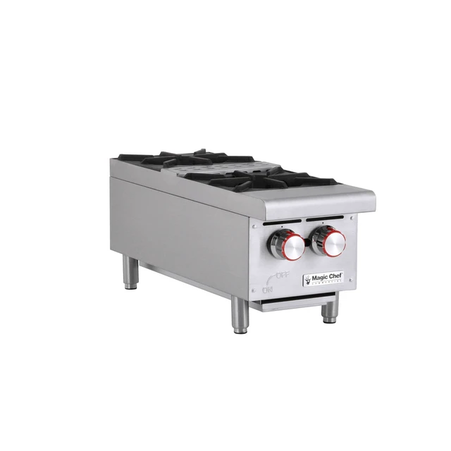 Alt view image 2 of 4 - 12 in. W Commercial Natural Gas Countertop Hot Plate in Stainless Steel