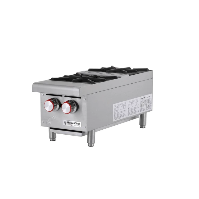 Alt view image 3 of 4 - 12 in. W Commercial Natural Gas Countertop Hot Plate in Stainless Steel
