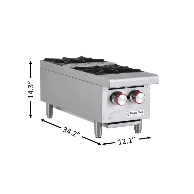 Alt view image 4 of 4 - 12 in. W Commercial Natural Gas Countertop Hot Plate in Stainless Steel