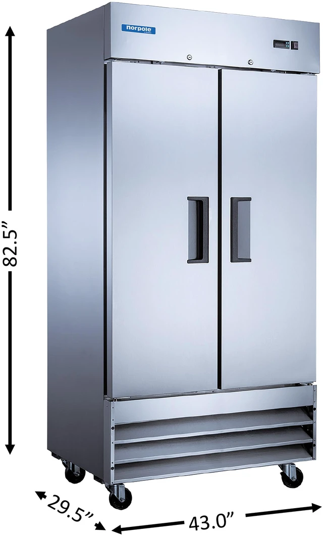 Alt view image 3 of 4 - Commercial 27.6 cu. ft. Auto Defrost Double Door Freezer in Stainless Steel