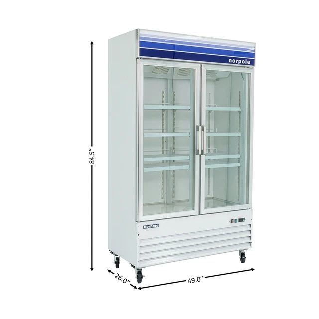 Alt view image 5 of 5 - Commercial 29 cu. ft. Glass Door Reach-In Merchandiser Freezer in White