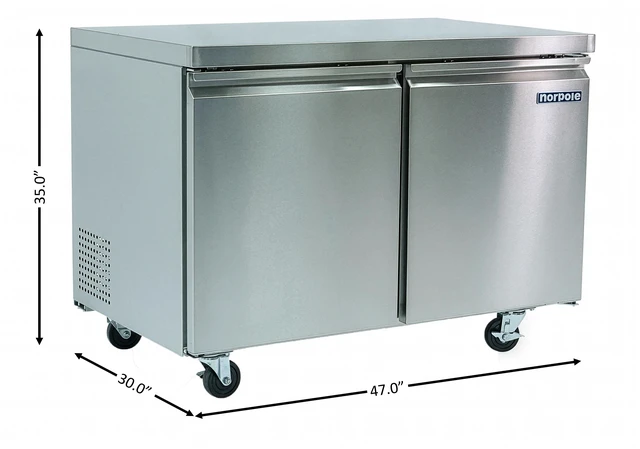 Alt view image 4 of 4 - Commercial 12 cu. ft. 2-Door Under Counter Freezer in Stainless Steel