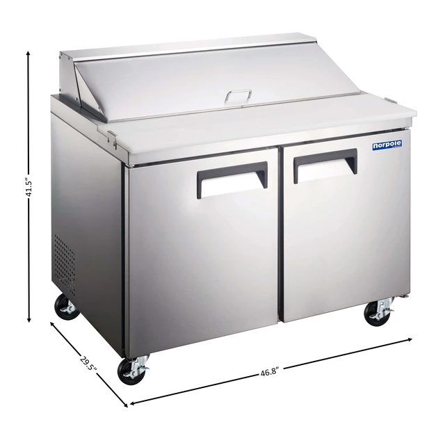 Alt view image 2 of 2 - Commercial 47 in. 10 cu. ft. 2 Door Refrigerator in Stainless Steel