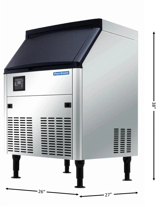Alt view image 3 of 4 - Commercial 160 lbs. Freestanding Ice Maker in Stainless Steel