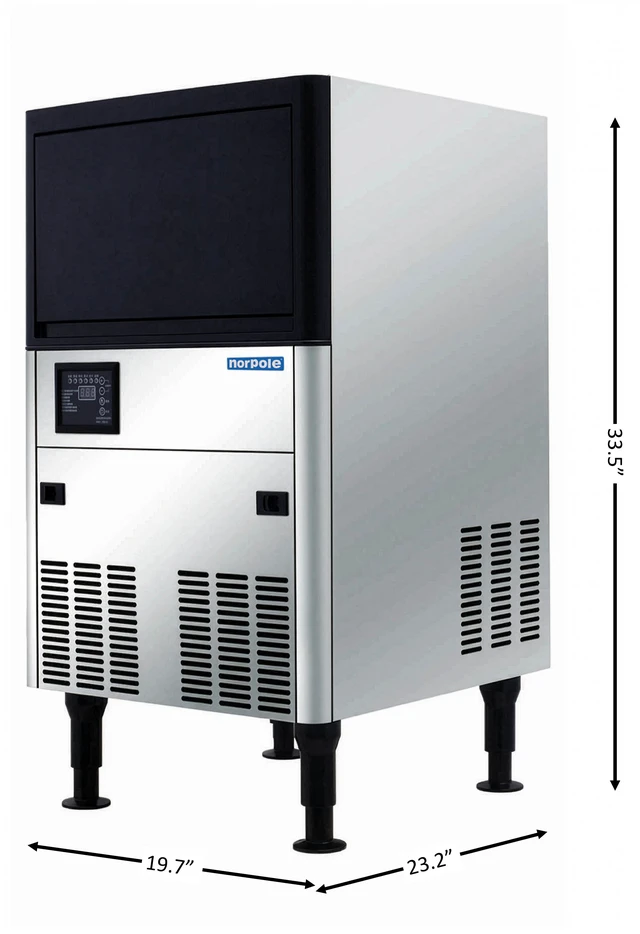 Alt view image 3 of 4 - Commercial 120 lbs. Freestanding Ice Maker in Stainless Steel