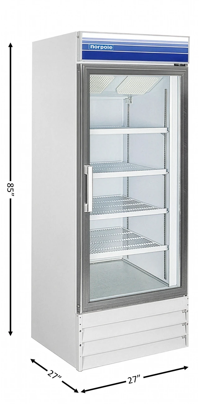 Alt view image 3 of 3 - Commercial 27 in. 13 cu. ft. Glass Door Upright Freezer in White