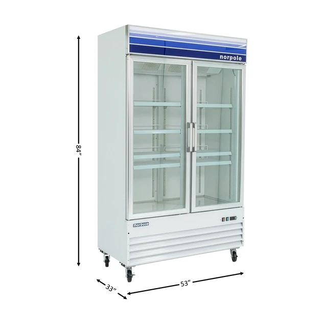 Alt view image 5 of 5 - Commercial 45 cu. ft. Frost Free Upright Merchandiser Freezer in White