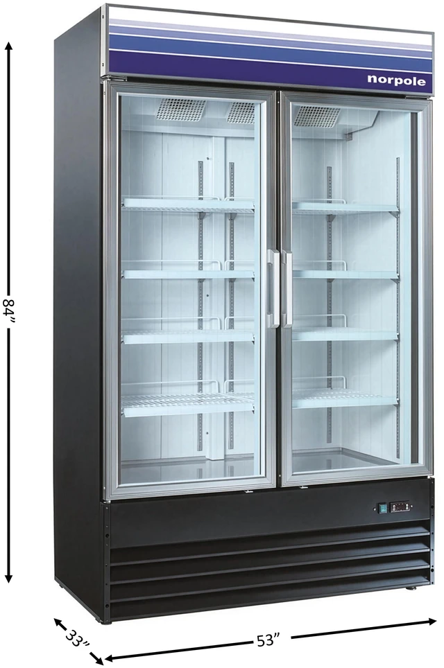 Alt view image 5 of 5 - Commercial 45 cu. ft. Frost Free Upright Merchandiser Freezer in Black