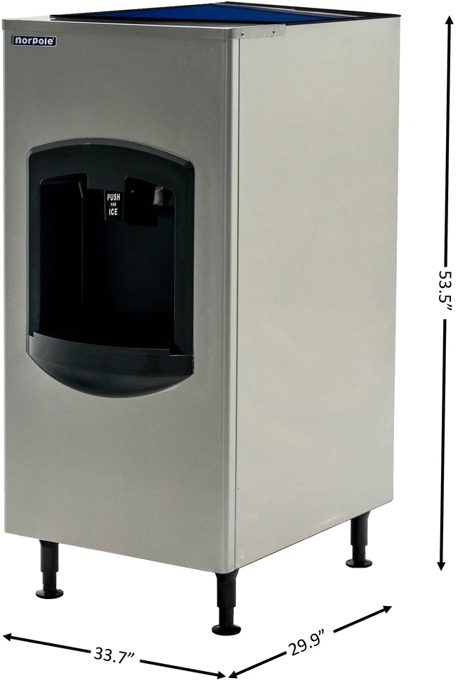 Alt view image 4 of 4 - Commercial 500 lb. Freestanding Ice Dispensing Bin in Stainless Steel