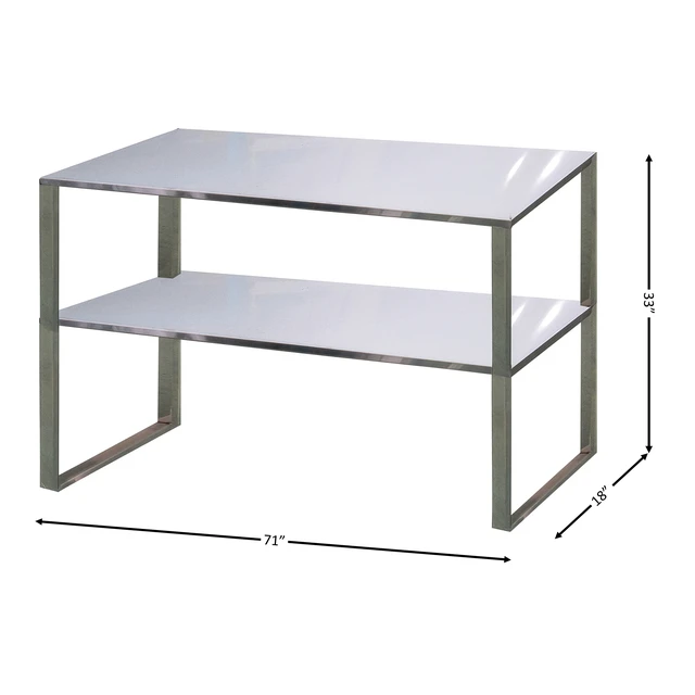 Alt view image 2 of 2 - Commercial 71 in. Stainless Steel Kitchen Prep Table Overshelf