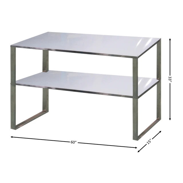 Alt view image 2 of 2 - Commercial 60 in. Stainless Steel Kitchen Prep Table Overshelf