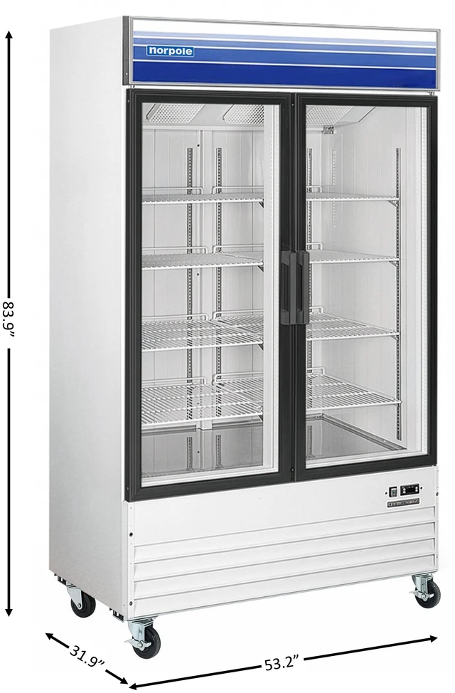 Alt view image 4 of 4 - Commercial 53 in. 45 cu. ft. Merchandiser Glass Door Refrigerator in White