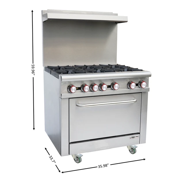 Alt view image 3 of 3 - 36 in. Commercial Gas Range in Stainless Steel