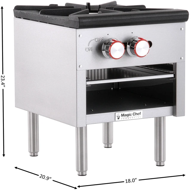 Alt view image 4 of 4 - Commercial Countertop Single Stock Pot Gas Cooktop