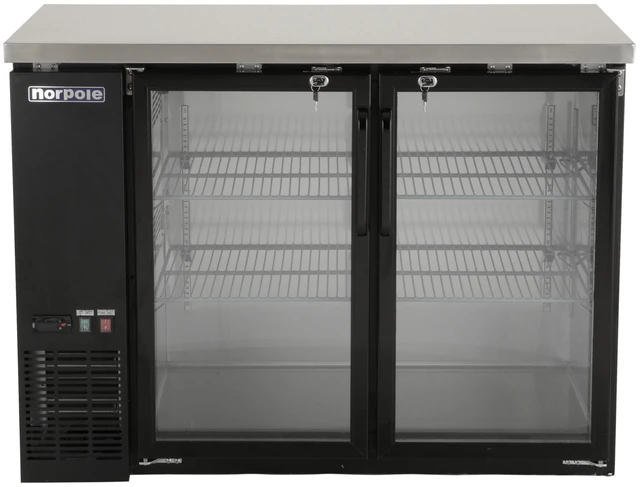 Main image of Commercial 12 cu. ft. 2-Door Under Bar Specialty Refrigerator in Black