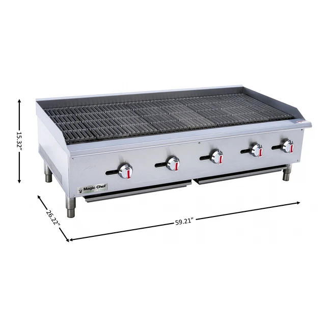 Alt view image 2 of 2 - 60 in. Commercial Countertop Radiant Charbroiler in Stainless Steel