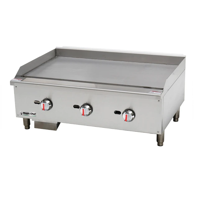 Alt view image 2 of 3 - 36 in. Commercial Natural Gas Manual Countertop Griddle in Stainless Steel