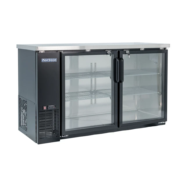 Alt view image 2 of 4 - Commercial 16 cu. ft. 2-Glass Door Under Bar Refrigerator in Black