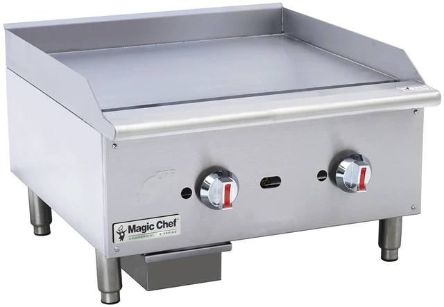Main image of 24 in. Commercial Natural Gas Manual Countertop Griddle in Stainless Steel