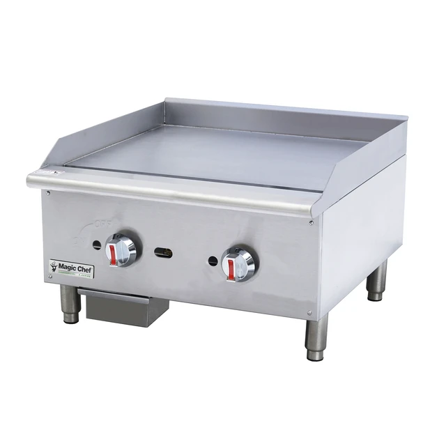 Alt view image 2 of 3 - 24 in. Commercial Natural Gas Manual Countertop Griddle in Stainless Steel