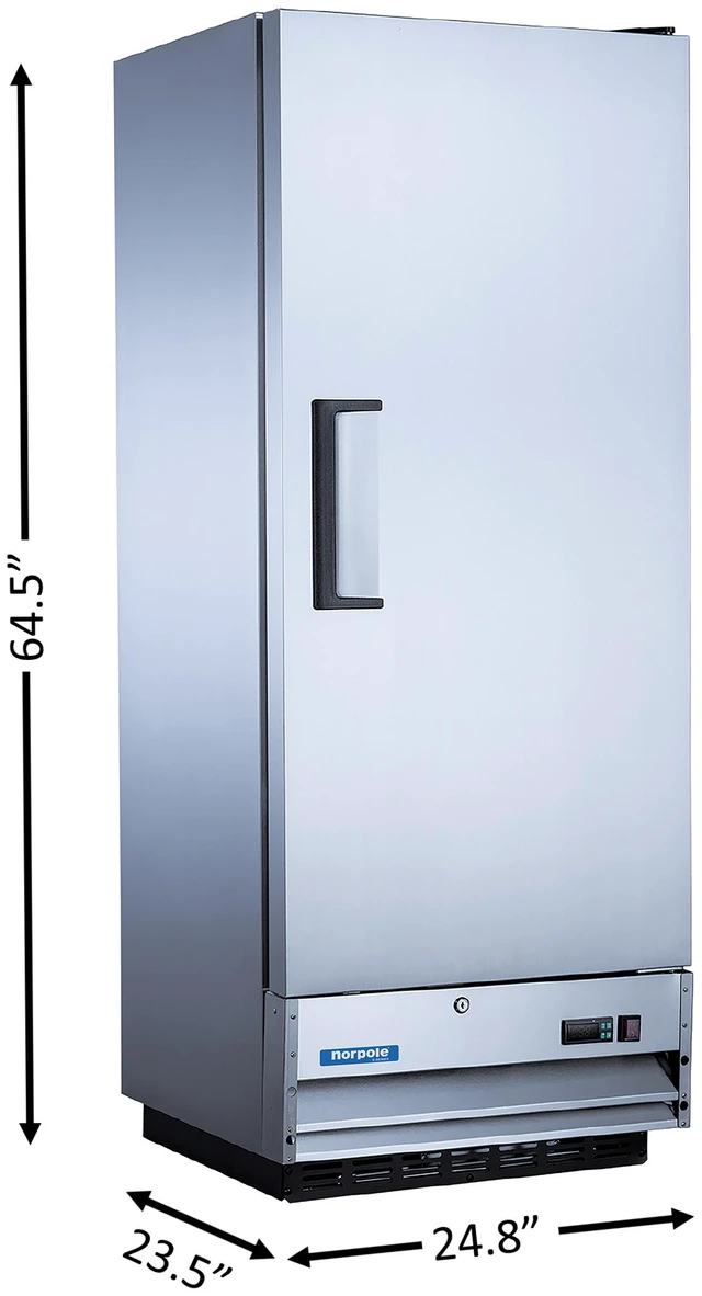 Alt view image 4 of 5 - Commercial 12 cu. ft. Frost Free Single Door Freezer in Stainless Steel