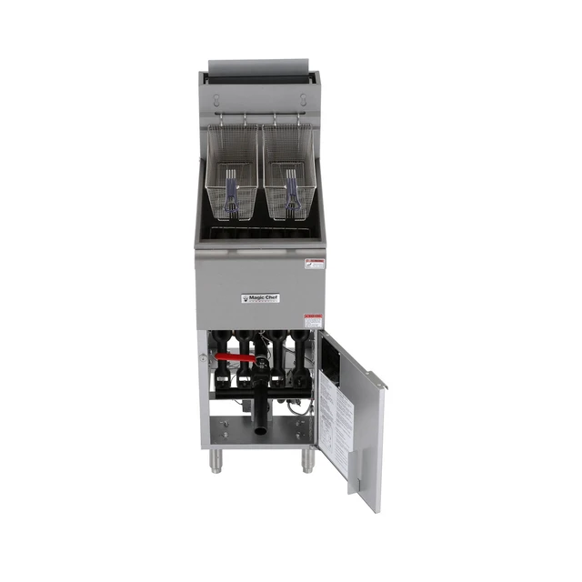 Alt view image 2 of 6 - 35 Qt. 50 lb. Stainless Steel Commercial Propane Gas Fryer - 120, 000 BTU