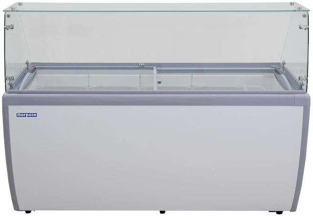 Main image of Commercial 13.1 cu. ft. Frost Free Defrost Dipping Cabinet Chest Freezer in White
