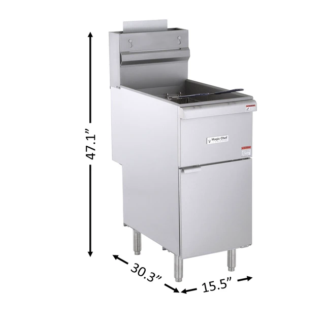 Alt view image 5 of 6 - 35 Qt. 50 lb. Stainless Steel Commercial Propane Gas Fryer - 120, 000 BTU