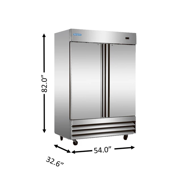 Alt view image 4 of 4 - Commercial 48 cu. ft. 2-Door Upright Reach-In Freezer in Stainless Steel
