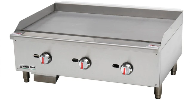 Alt view image 2 of 3 - 36 in. Commercial Thermostatic Countertop Gas Griddle in Stainless Steel