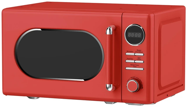 Alt view image 3 of 7 - 0.7 cu. ft. Retro Countertop Microwave in Red