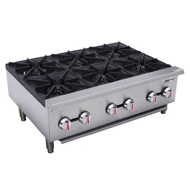 Main image of 36 in. Commercial 6-Burner Countertop Gas Hotplate in Stainless Steel