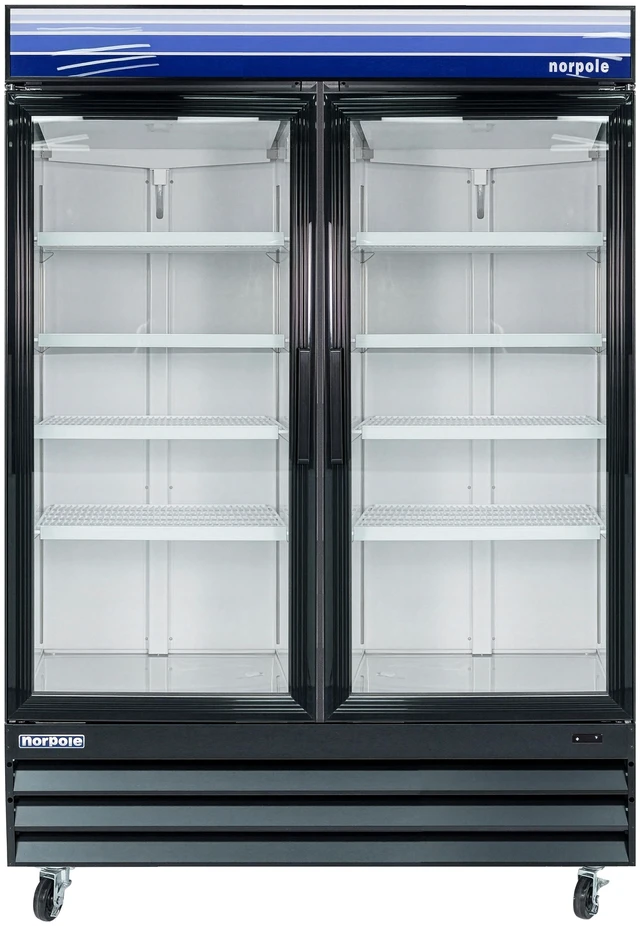 Main image of Commercial 29 cu. ft. 2-Door Glass Merchandiser Refrigerator in Black