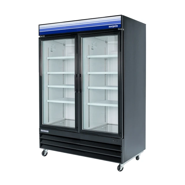 Alt view image 3 of 4 - Commercial 29 cu. ft. 2-Door Glass Merchandiser Refrigerator in Black