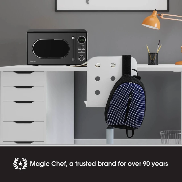 Alt view image 6 of 7 - 0.7 cu. ft. Retro Countertop Microwave in Black