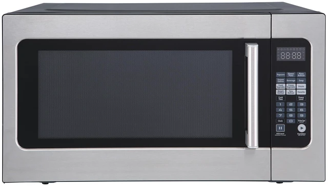 Main image of 24.4 in. W. 2.2 cu. ft. Countertop Microwave Oven in Stainless Steel, with Gray Cavity