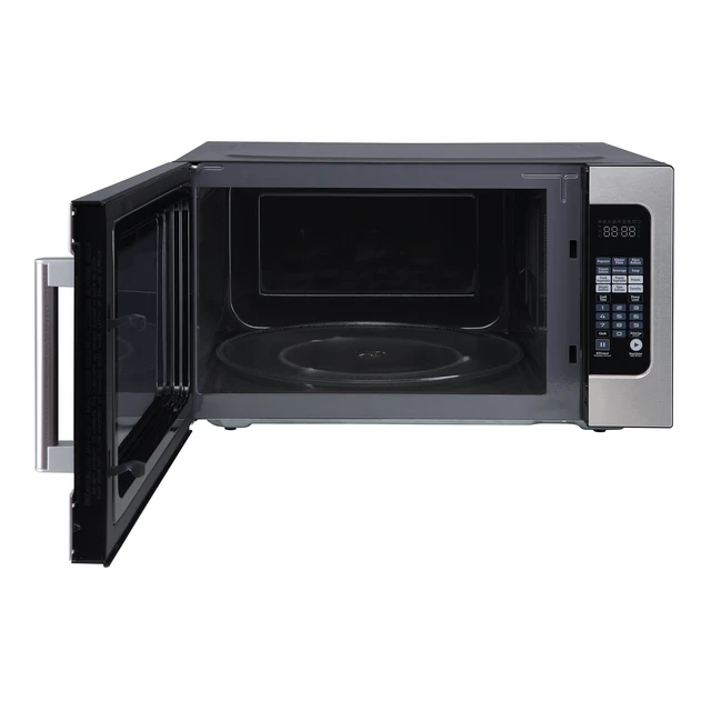 Alt view image 2 of 8 - 24.4 in. W. 2.2 cu. ft. Countertop Microwave Oven in Stainless Steel, with Gray Cavity