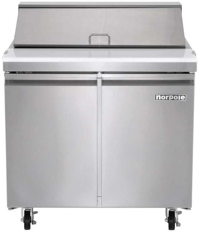 Main image of Commercial 7.6 cu. ft. Sandwich/Salad Prep Table Refrigerator in Stainless Steel