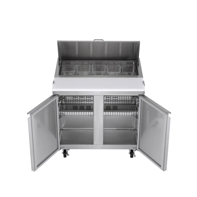 Alt view image 2 of 5 - Commercial 7.6 cu. ft. Sandwich/Salad Prep Table Refrigerator in Stainless Steel