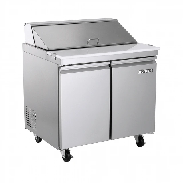 Alt view image 3 of 5 - Commercial 7.6 cu. ft. Sandwich/Salad Prep Table Refrigerator in Stainless Steel