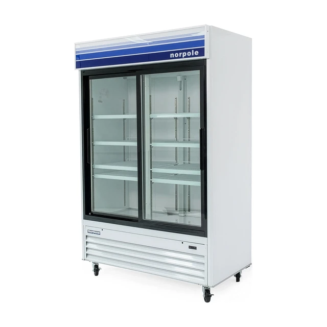 Alt view image 3 of 4 - Commercial 53 in. W 45 cu. ft. Glass Door Refrigerator in White and Black