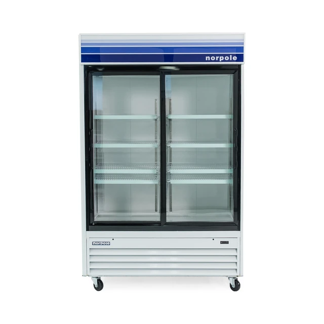 Main image of Commercial 53 in. W 45 cu. ft. Glass Door Refrigerator in White and Black