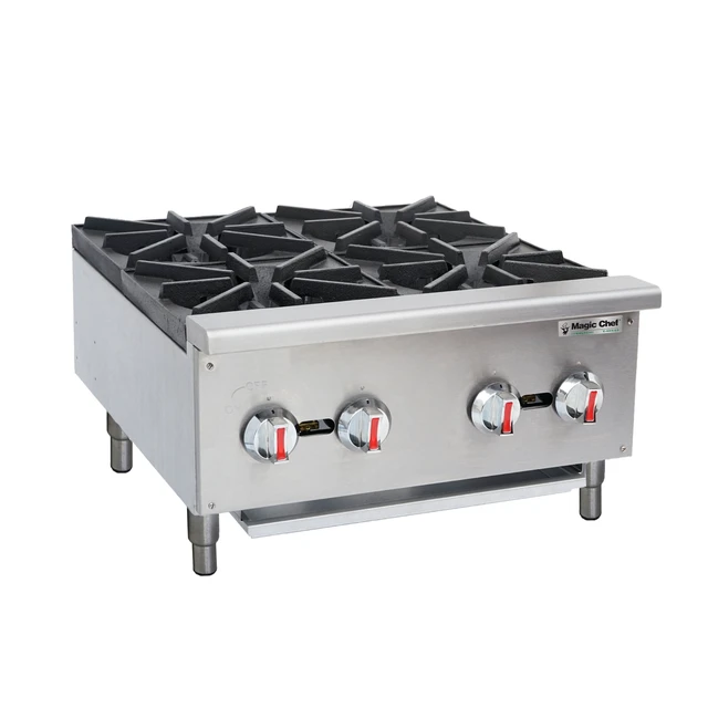 Alt view image 2 of 3 - 24 in. Commercial 4-Burner Countertop Gas Hotplate in Stainless Steel