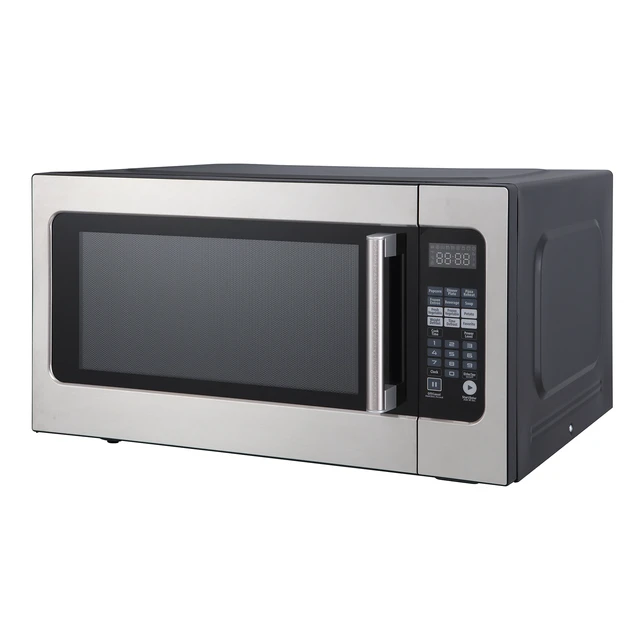 Alt view image 4 of 8 - 24.4 in. W. 2.2 cu. ft. Countertop Microwave Oven in Stainless Steel, with Gray Cavity